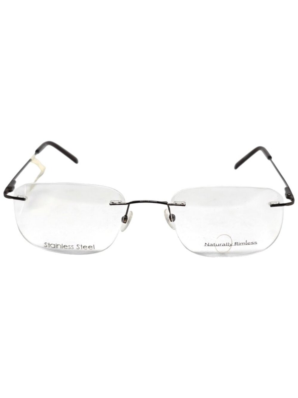 Naturally Rimless Eyeglass Frames Stainless Steel Brown 53-20-145 NR356